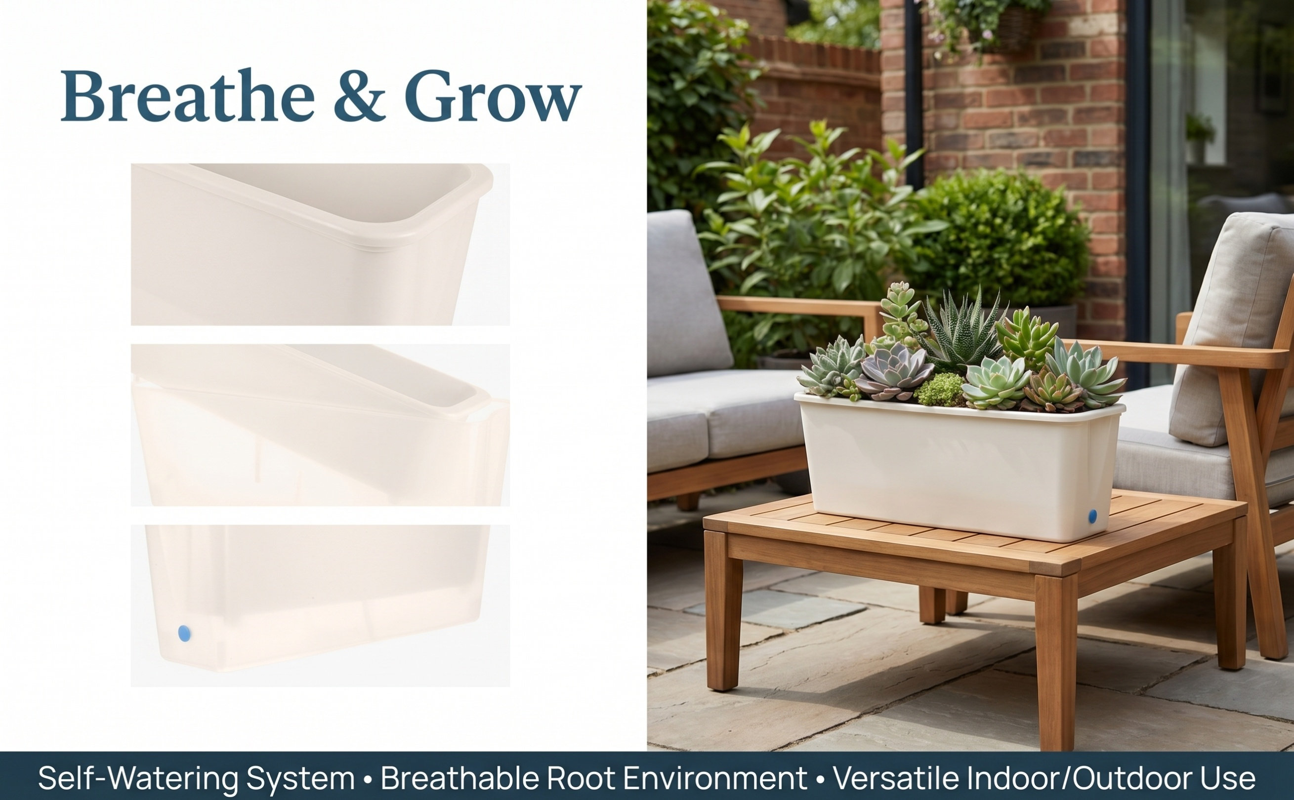 Rectangle Self Watering Narrow - đánh giá và giá Self-Watering Planter